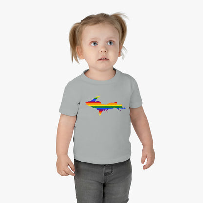 Michigan Upper Peninsula Infant T-Shirt (w/ UP Pride Flag Outline) | Short Sleeve