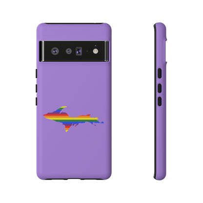 Michigan Upper Peninsula Tough Phone Case (Lavender w/ UP Pride Flag Outline) | Samsung & Pixel Android