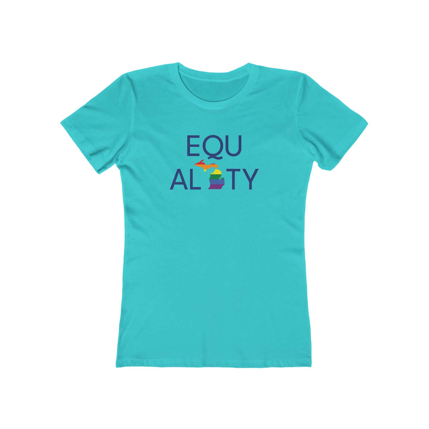 'Equality' T-Shirt (w/ LGBTQ Pride Colors) | Women's Boyfriend Cut