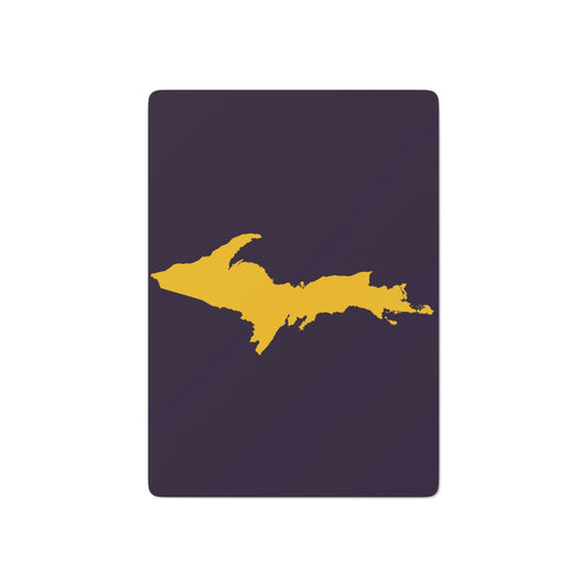 Michigan Upper Peninsula Poker Cards (Blackcurrant Color w/ Gold UP Outline)