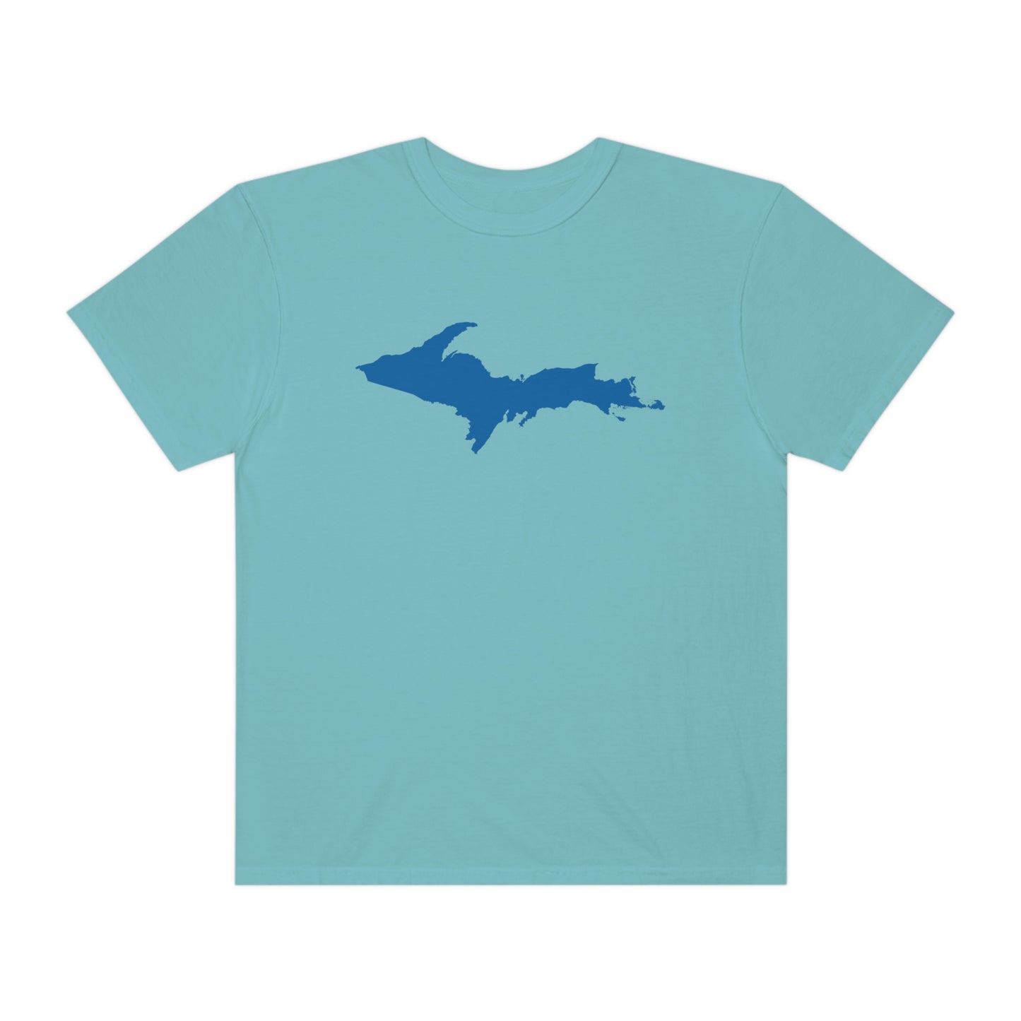 Michigan Upper Peninsula T-Shirt (w/ Azure UP Outline) | Unisex Garment-Dyed