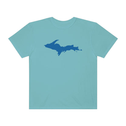 Michigan Upper Peninsula T-Shirt (w/ Azure UP Outline) | Unisex Garment-Dyed