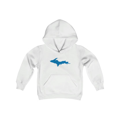 Michigan Upper Peninsula Hoodie (w/ Azure UP Outline)| Unisex Youth