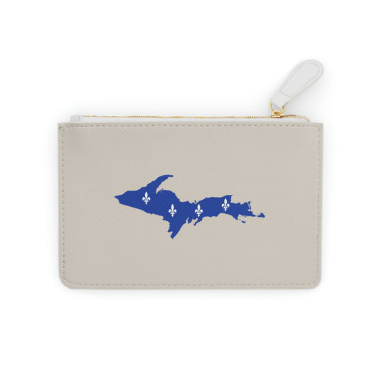 Michigan Upper Peninsula Mini Clutch Bag (Canvas Color w/ UP Quebec Flag Outline)