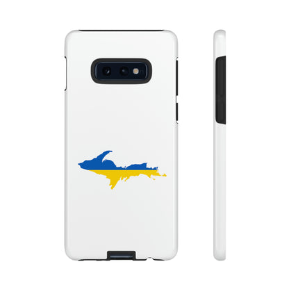 Michigan Upper Peninsula Tough Phone Case (w/ UP Ukraine Flag Outline) | Samsung & Pixel Android