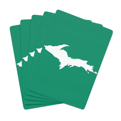 Michigan Upper Peninsula Poker Cards (Emerald Green w/ UP Outline)