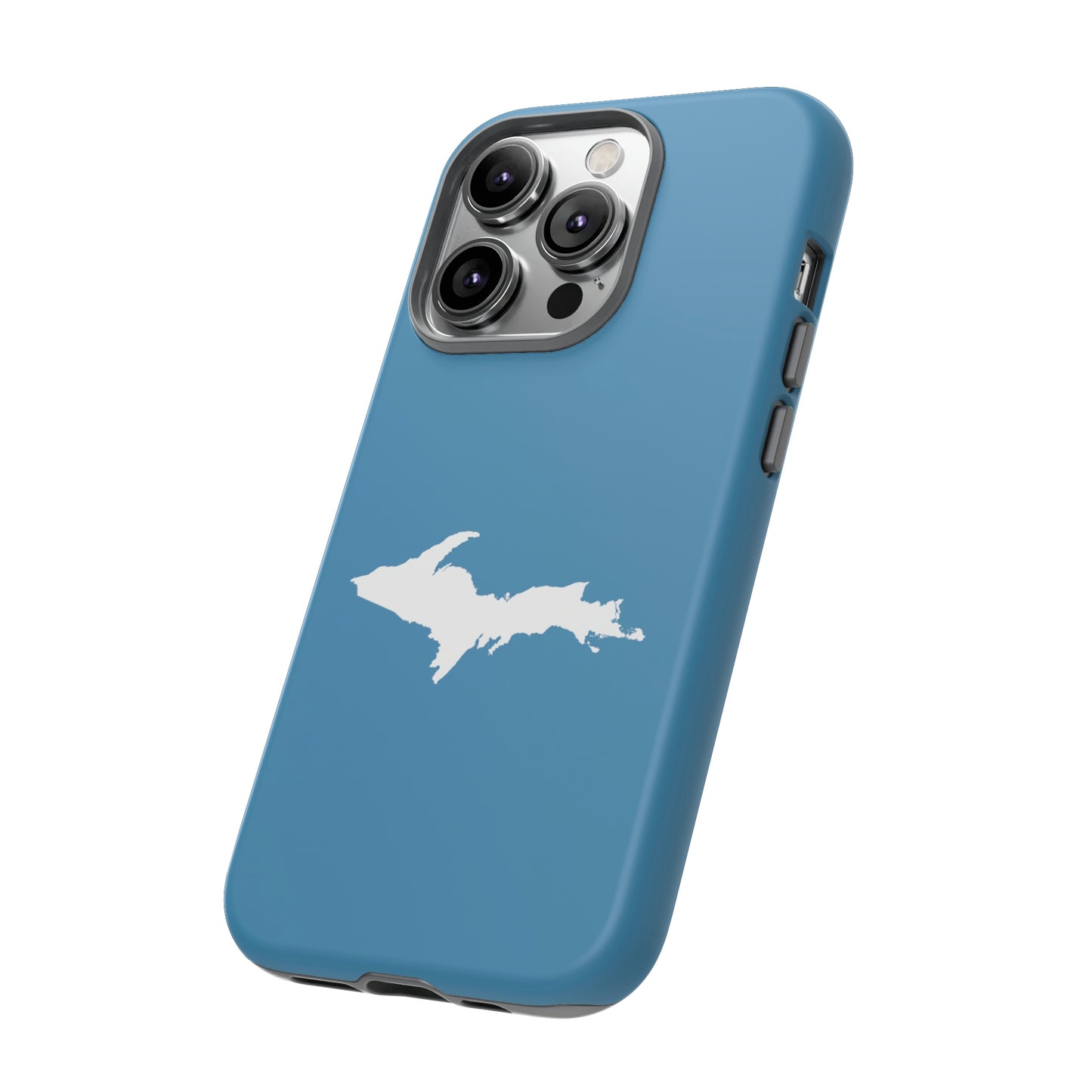 Michigan Upper Peninsula Tough Phone Case (Lake Michigan Blue w/ UP Outline) | Apple iPhone