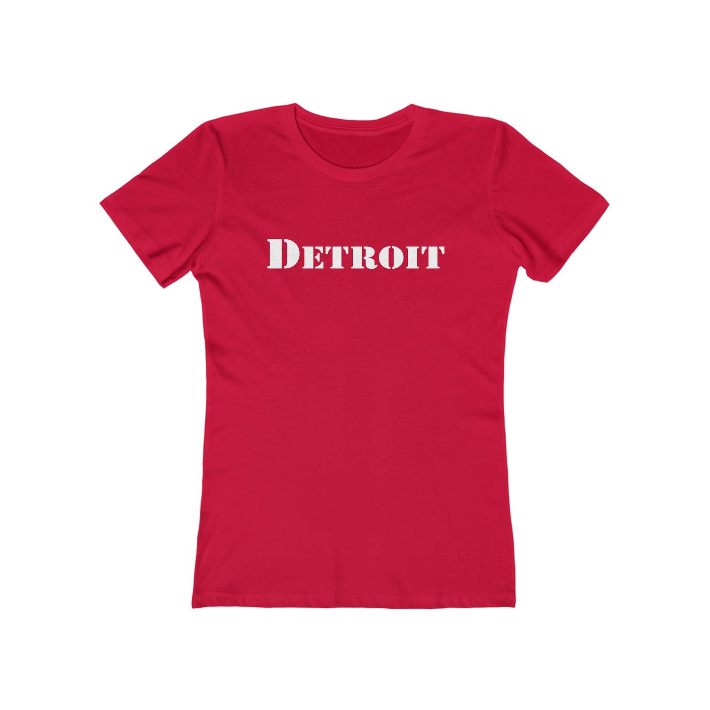 'Detroit' T-Shirt (Army Stencil Font) | Women's Boyfriend Cut