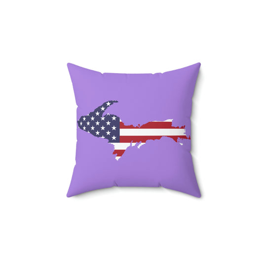 Michigan Upper Peninsula Accent Pillow (w/ UP USA Flag Outline) | Lavender