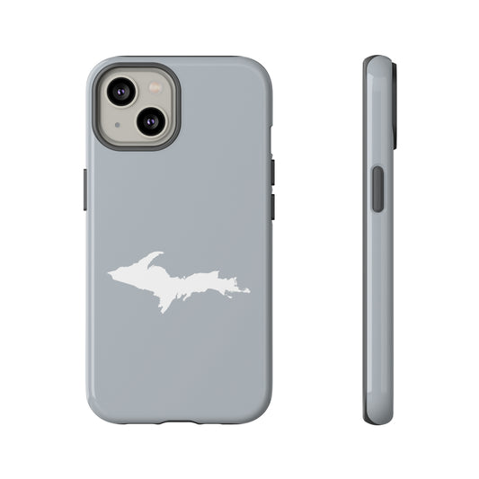 Michigan Upper Peninsula Tough Phone Case (Silver w/ UP Outline) | Apple iPhone