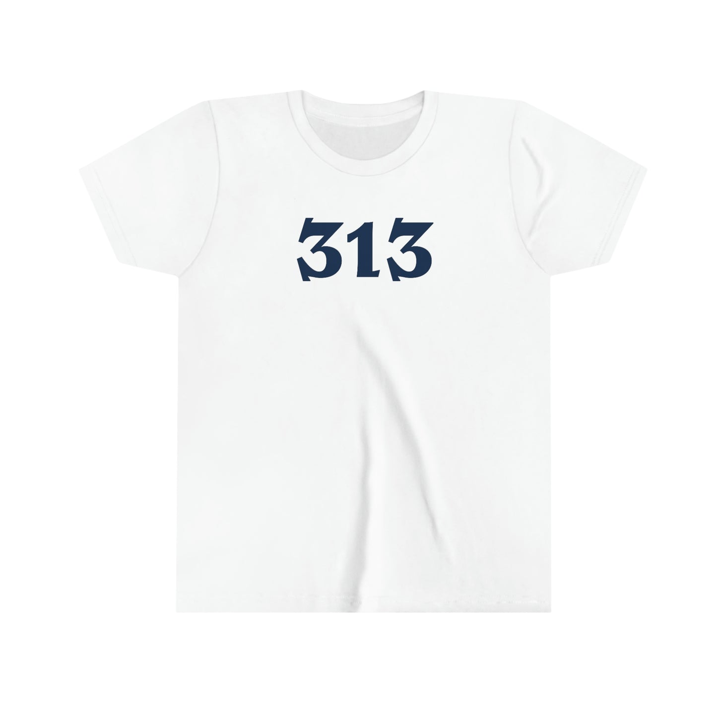 Detroit '313' T-Shirt (Angry Serif Font) | Youth Short Sleeve