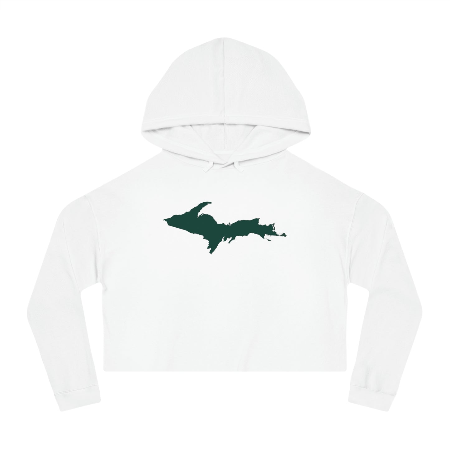 Michigan Upper Peninsula Hoodie (w/ Green UP Outline) | Lightweight Cropped