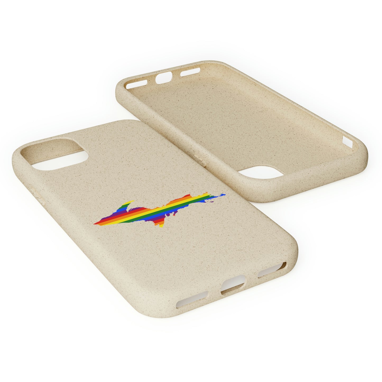 Michigan Upper Peninsula Biodegradable Phone Cases (w/ UP Pride Flag Outline) | Apple iPhone