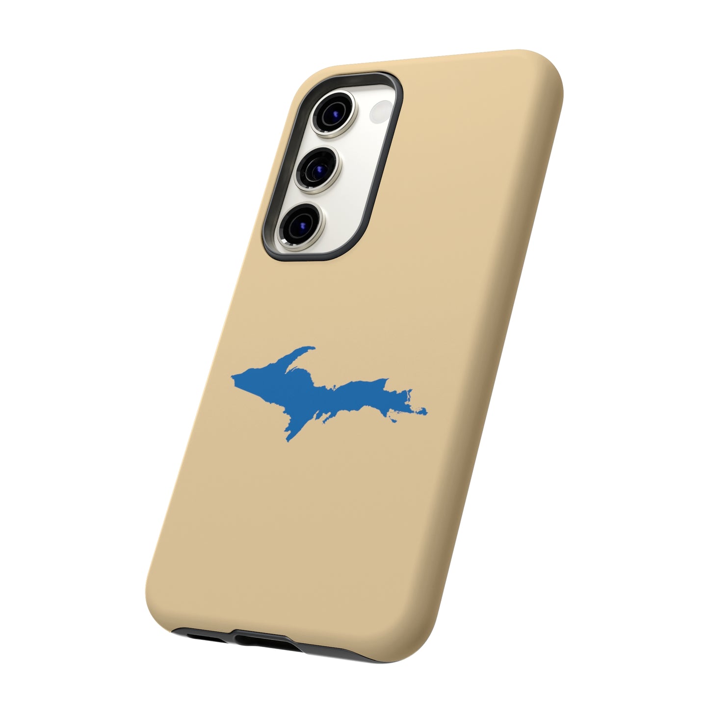 Michigan Upper Peninsula Tough Phone Case (Maple Color w/ Azure UP Outline) | Samsung & Pixel Android