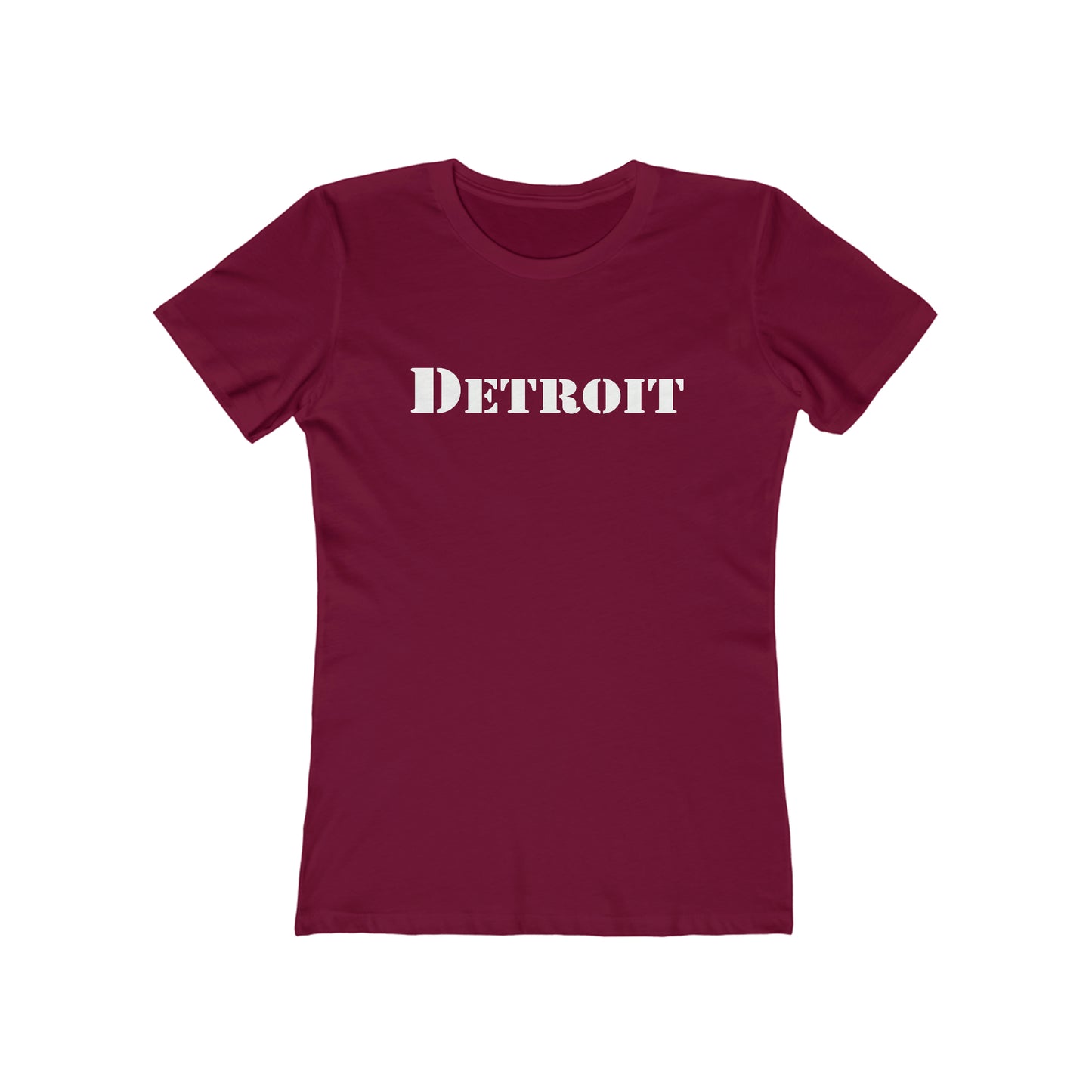 'Detroit' T-Shirt (Army Stencil Font) | Women's Boyfriend Cut