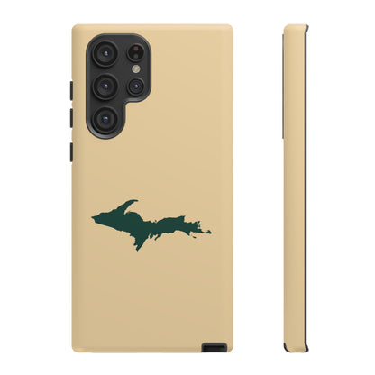 Michigan Upper Peninsula Tough Phone Case (Maple Color w/ Green UP Outline) | Samsung & Pixel Android