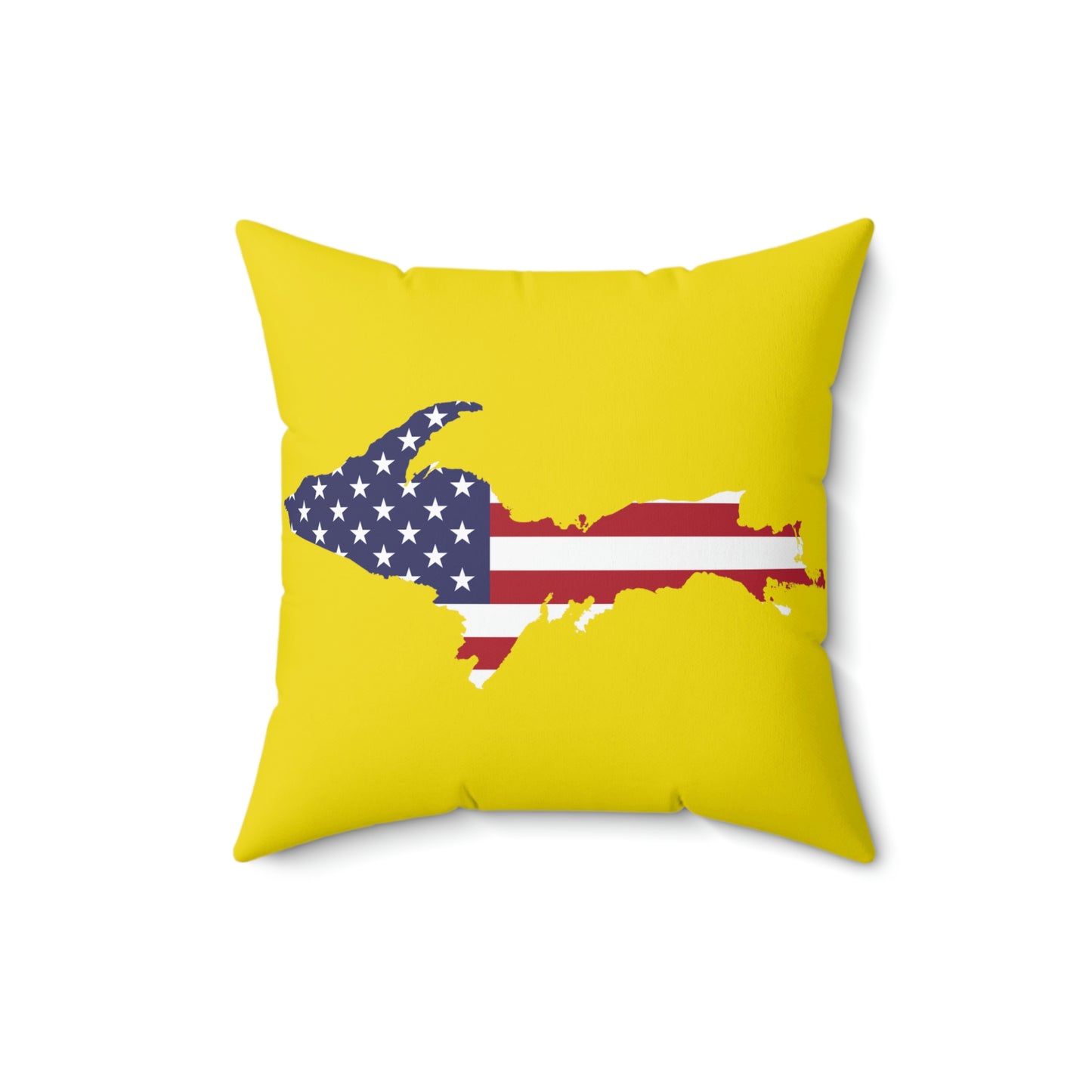 Michigan Upper Peninsula Accent Pillow (w/ UP USA Flag Outline) | Gadsden Yellow