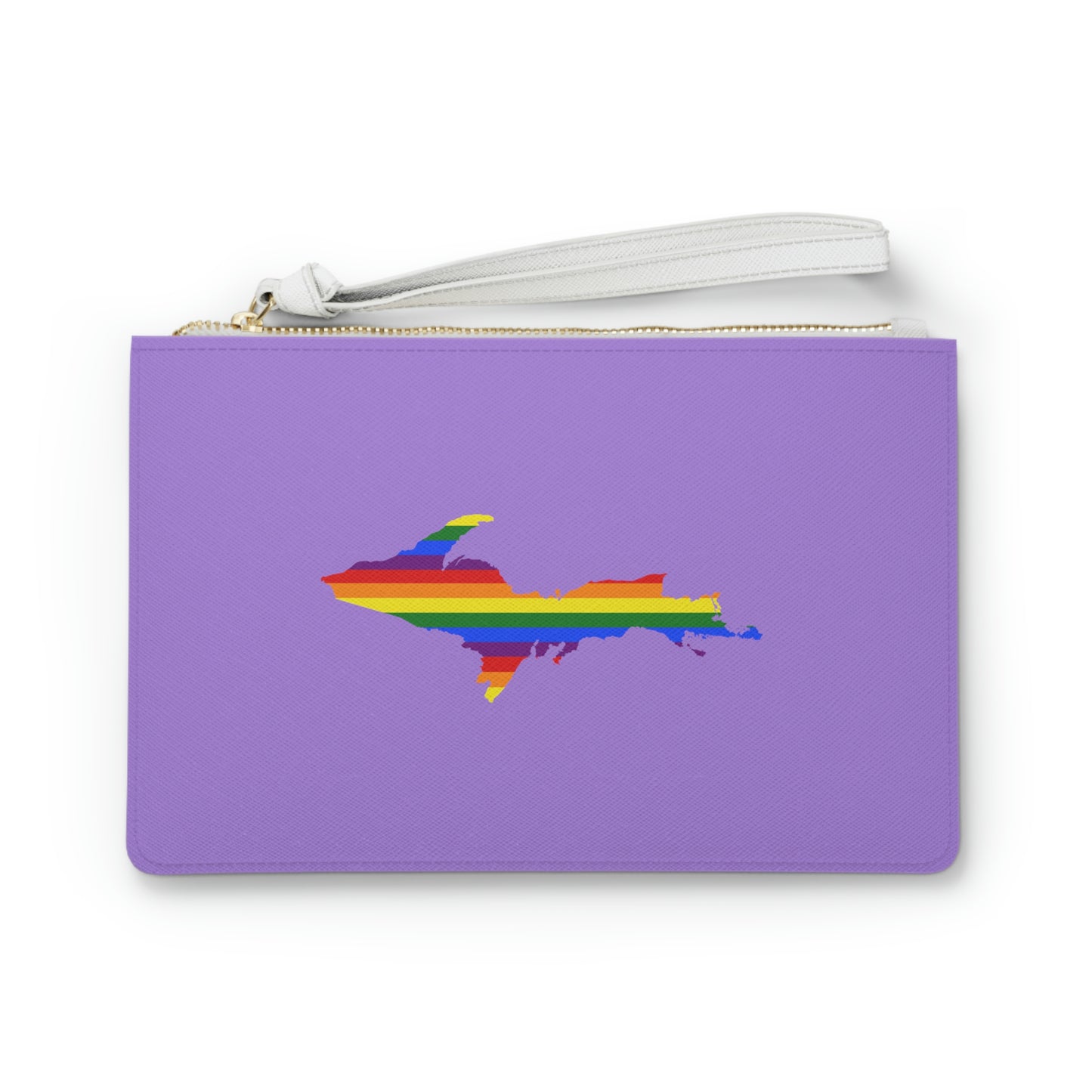 Michigan Upper Peninsula Clutch Bag (Lavender w/ UP Pride Flag Outline)