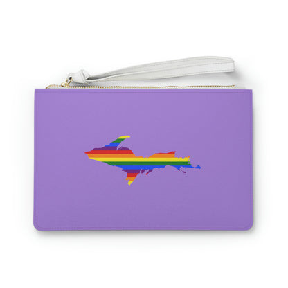 Michigan Upper Peninsula Clutch Bag (Lavender w/ UP Pride Flag Outline)