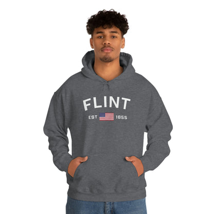 'Flint EST 1855' Hoodie (w/USA Flag Outline) | Unisex Standard