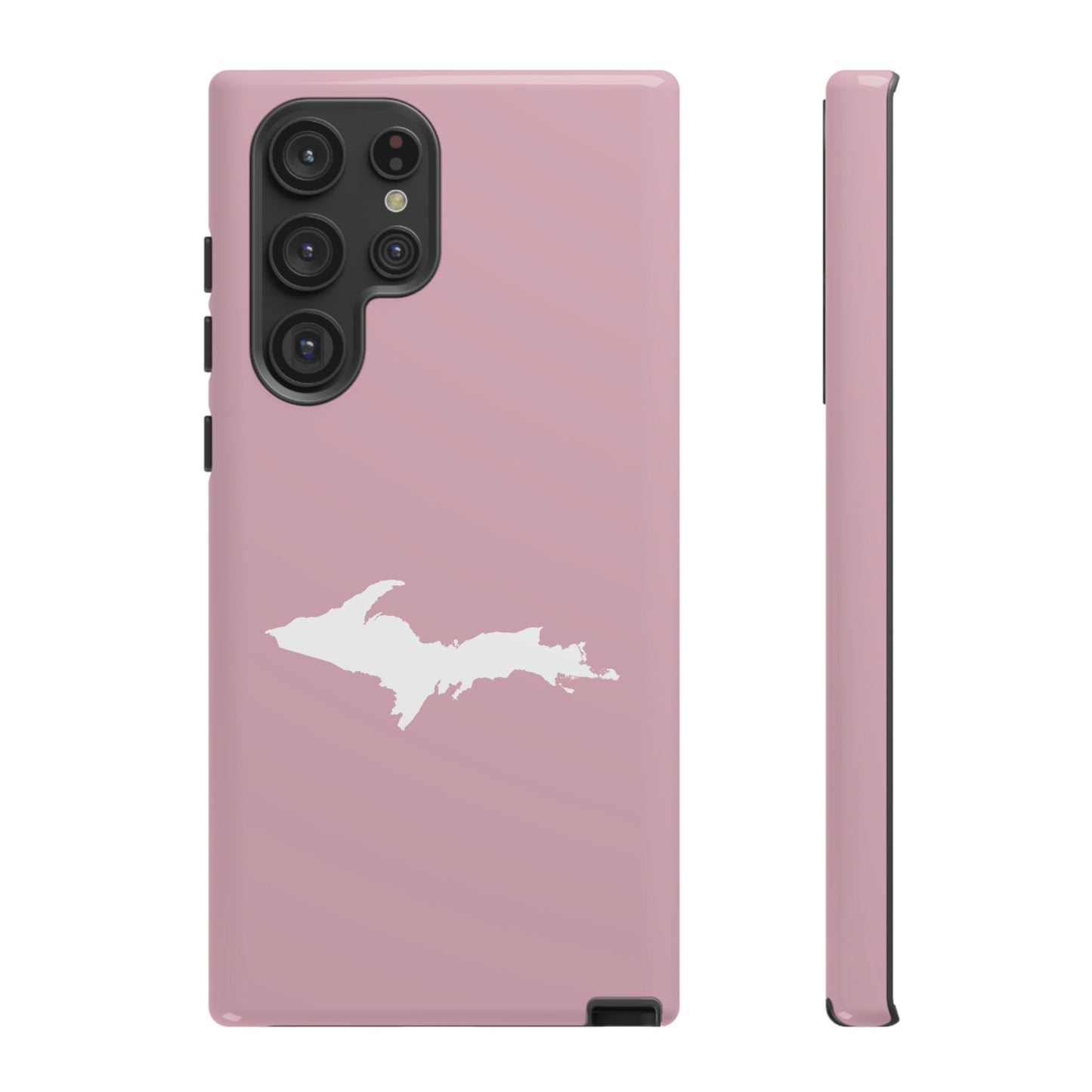 Michigan Upper Peninsula Tough Phone Case (Pink w/ UP Outline) | Samsung & Pixel Android