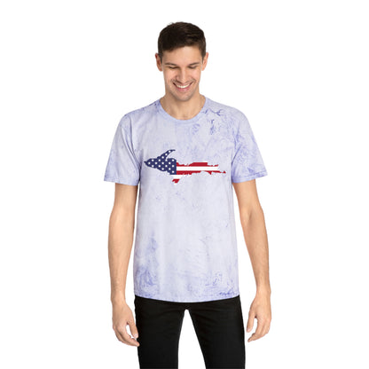 Michigan Upper Peninsula T-Shirt (w/ UP USA Flag Outline) | Unisex Color Blast