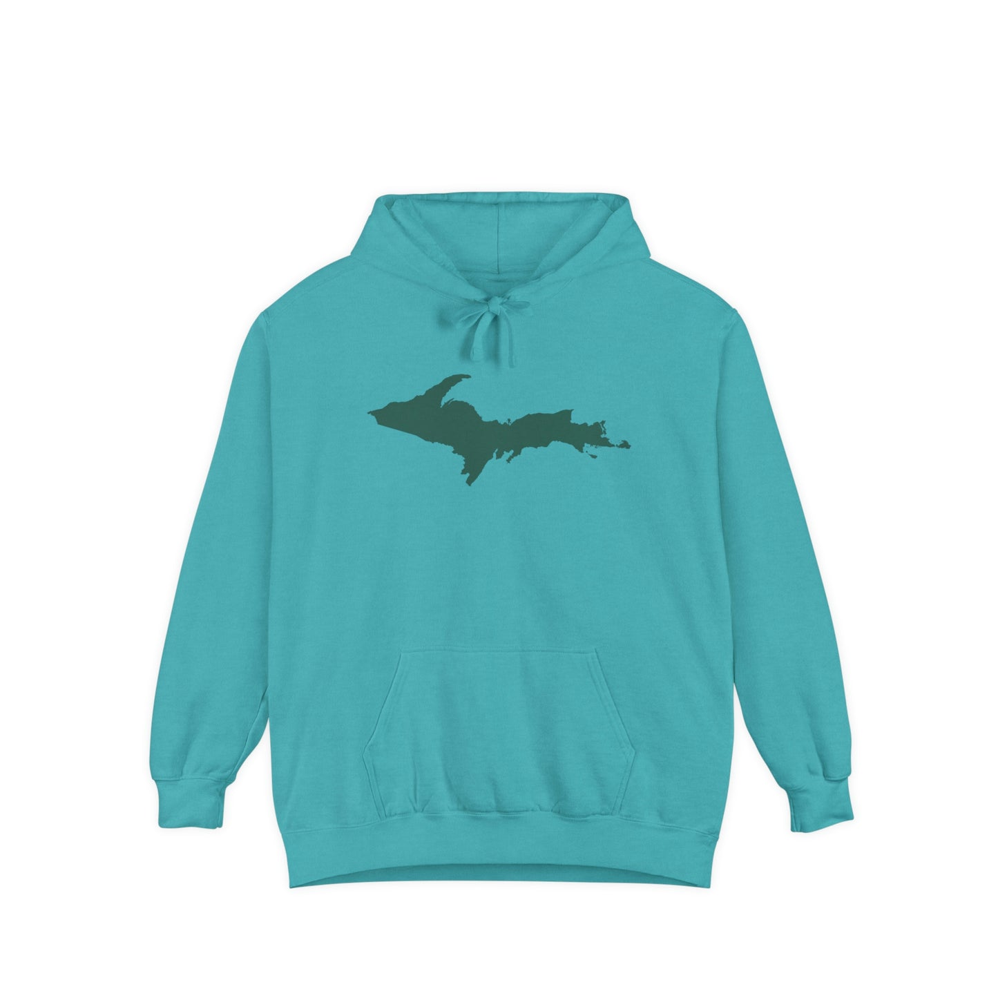 Michigan Upper Peninsula Hoodie (w/ Green UP Outline) | Unisex Garment-Dyed