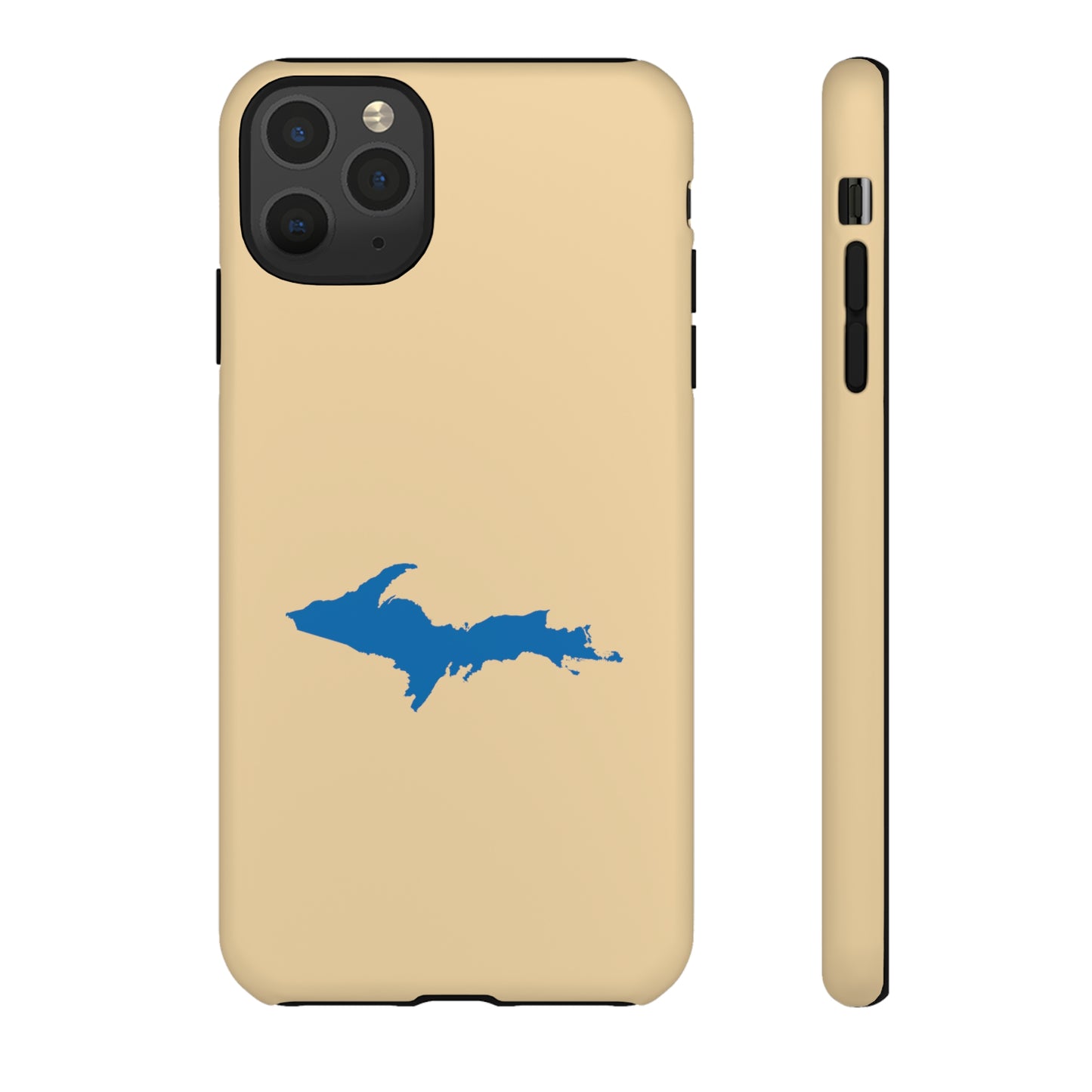 Michigan Upper Peninsula Tough Phone Case (Maple Color w/ Azure UP Outline) | Apple iPhone