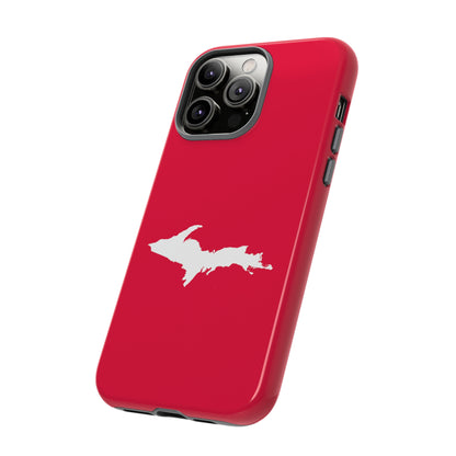 Michigan Upper Peninsula Tough Phone Case (Lighthouse Red w/ UP Outline) | Apple iPhone