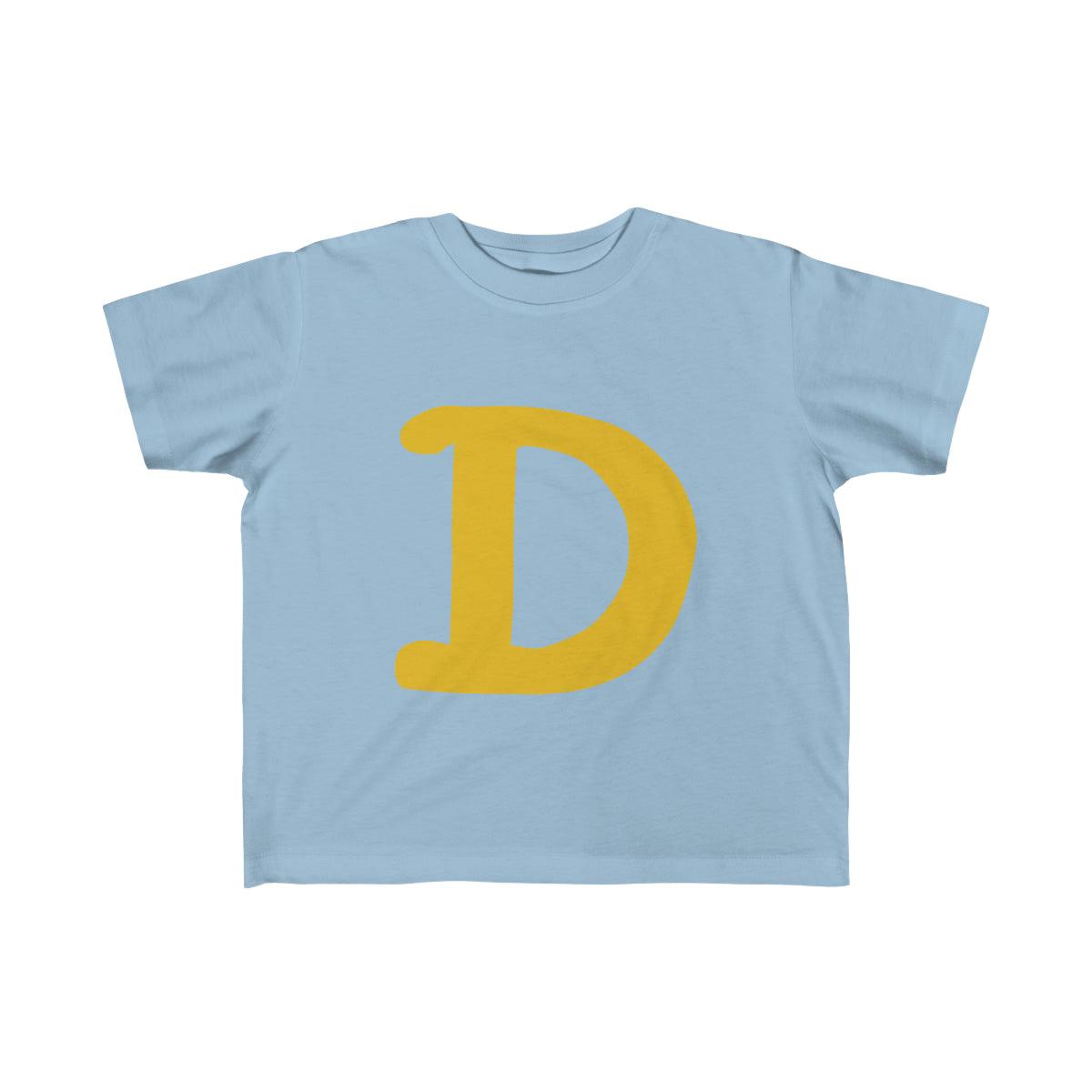 Detroit 'Old French D' T-Shirt  (Gold Full Body Outline) | Toddler Short Sleeve - Circumspice Michigan