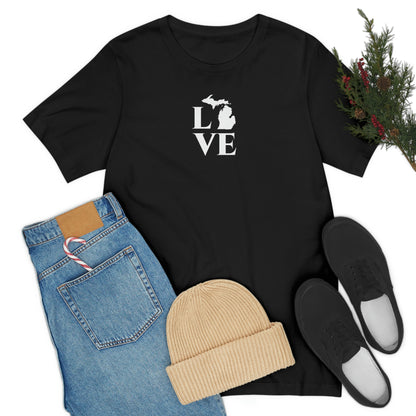 Michigan 'Love' T-Shirt (Roman Serif Font) | Unisex Standard Fit