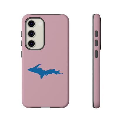 Michigan Upper Peninsula Tough Phone Case (Pink w/ Azure UP Outline) | Samsung & Pixel Android