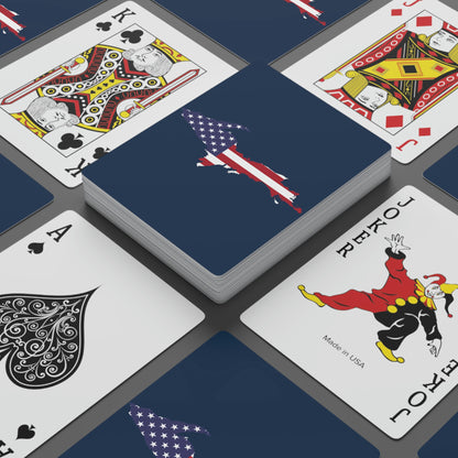 Michigan Upper Peninsula Poker Cards (Navy w/ UP USA Flag Outline)