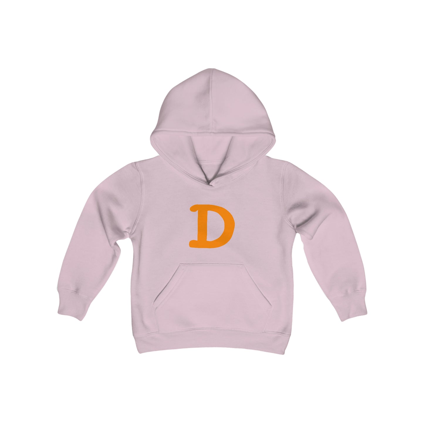 Detroit 'Old French D' Hoodie (Orange Full Body Outline) | Unisex Youth