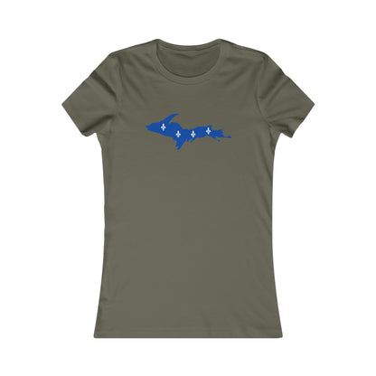 Michigan Upper Peninsula T-Shirt (w/ UP Quebec Flag Outline) | Women's Slim Fit