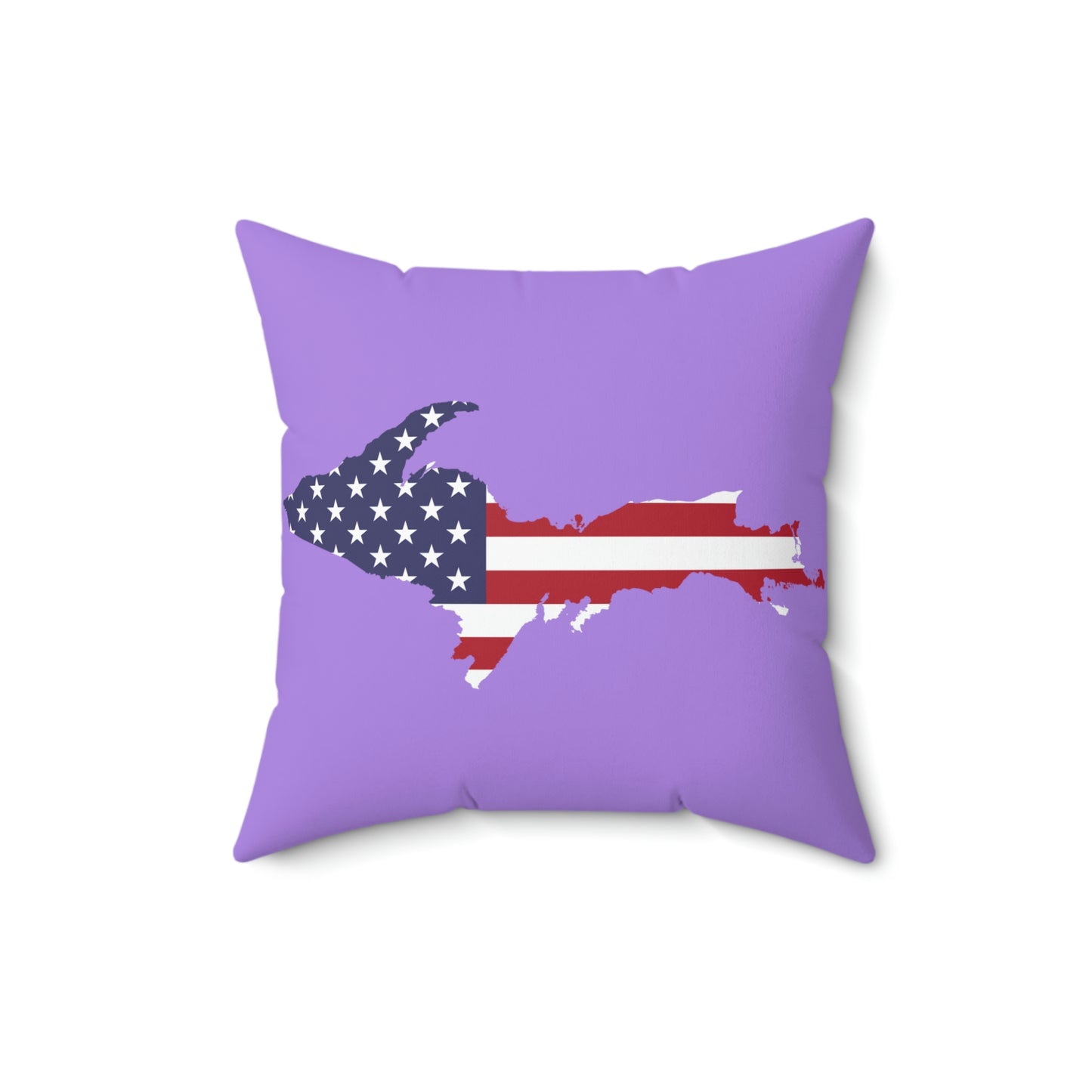 Michigan Upper Peninsula Accent Pillow (w/ UP USA Flag Outline) | Lavender