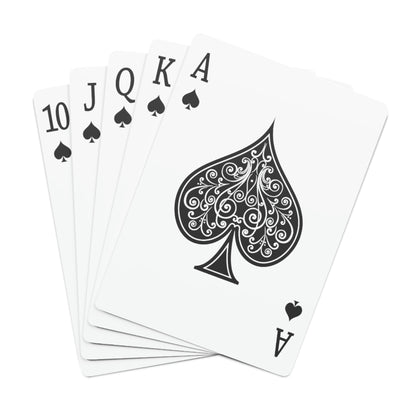 Michigan Upper Peninsula Poker Cards (Birch Bark White w/ UP Quebec Flag Outline)