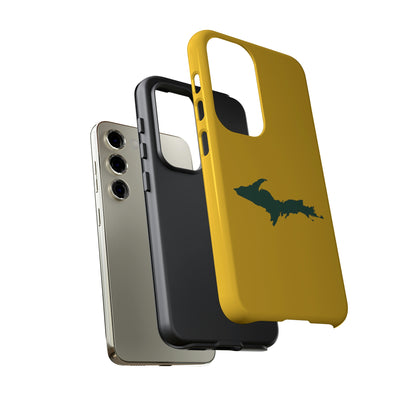 Michigan Upper Peninsula Tough Phone Case (Gold w/ Green UP Outline) | Samsung & Pixel Android