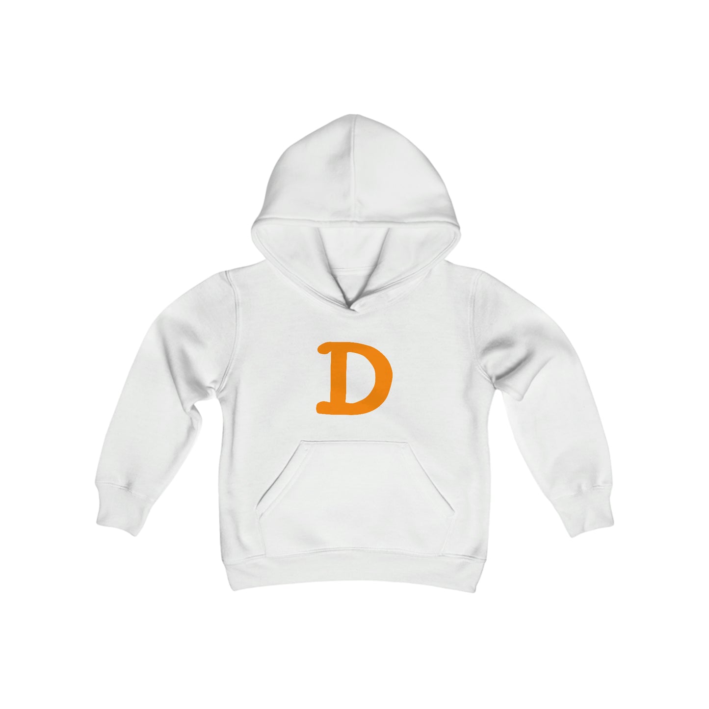 Detroit 'Old French D' Hoodie (Orange Full Body Outline) | Unisex Youth