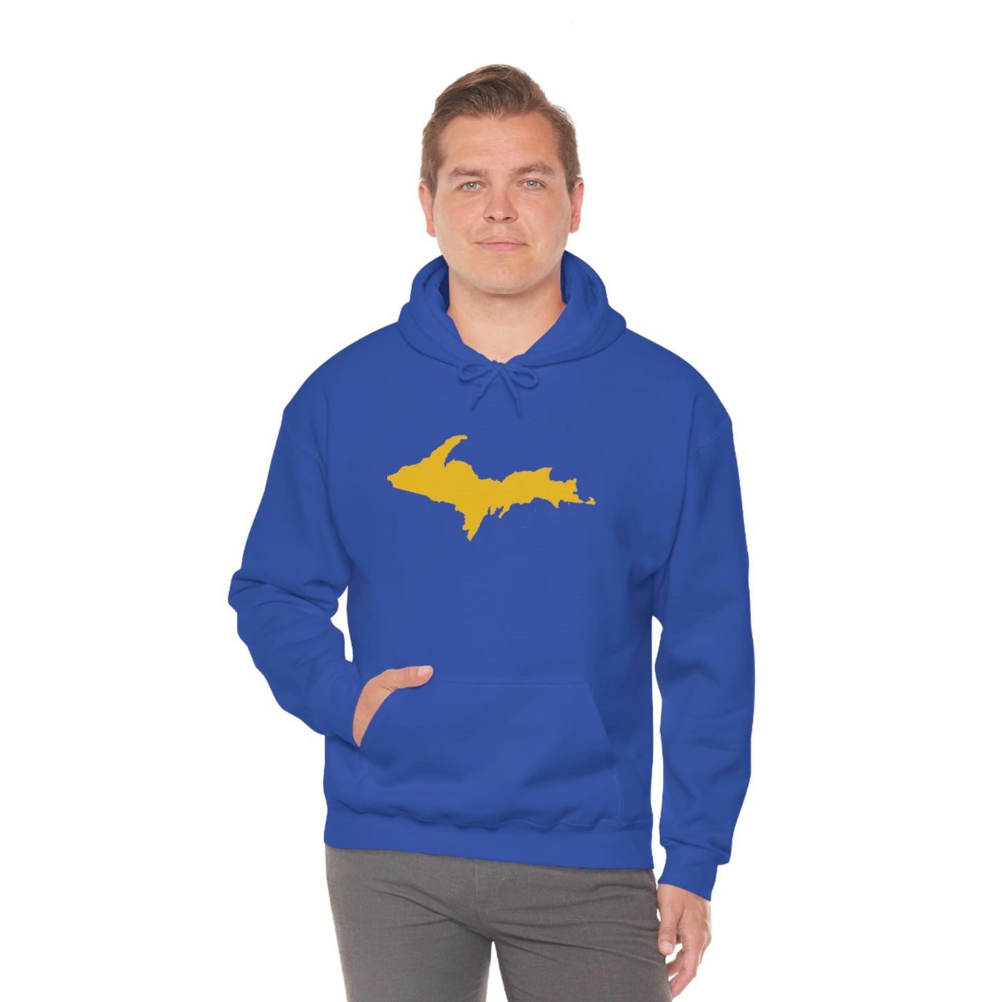 Michigan Upper Peninsula Hoodie (w/ Gold U.P. Outline) | Unisex Standard