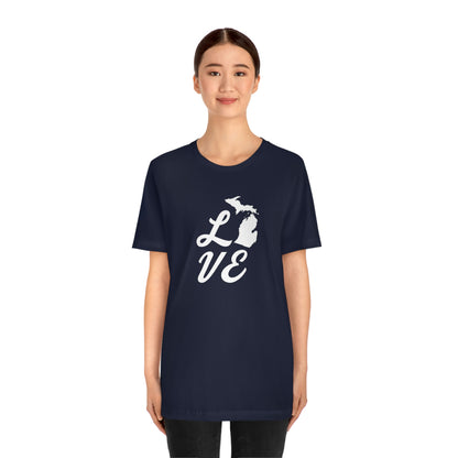 Michigan 'Love' T-Shirt (Retro Script Font) | Unisex Standard Fit