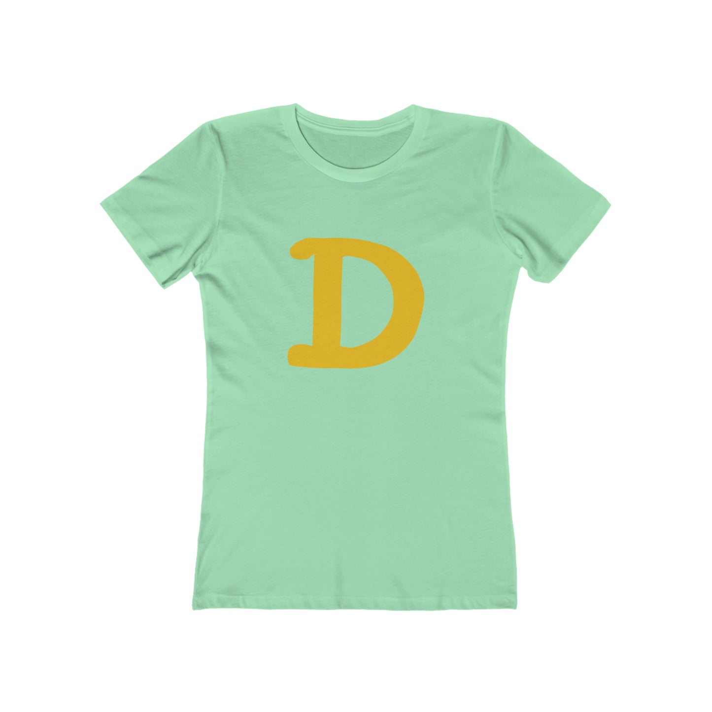 Detroit 'Old French D' T-Shirt (Gold Full Body Outline) | Women's Boyfriend Cut