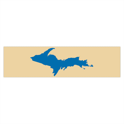 Michigan Upper Peninsula Bumper Sticker (w/ Azure UP Outline) | Maple Color Background