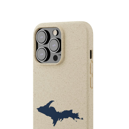 Michigan Upper Peninsula Biodegradable Phone Cases (w/ Navy UP Outline) | Apple iPhone