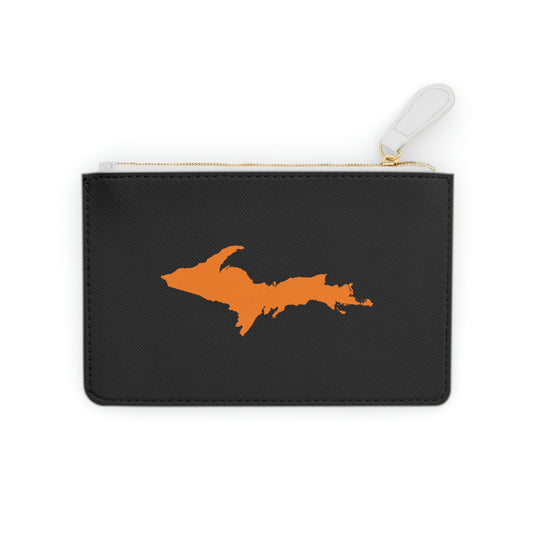 Michigan Upper Peninsula Mini Clutch Bag (Black w/ Orange UP Outline)