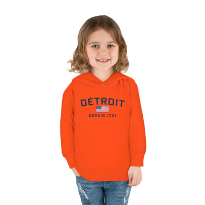 'Détroit Depuis 1701' Hoodie (w/USA Flag Outline) | Unisex Toddler