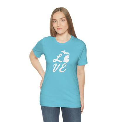 Michigan 'Love' T-Shirt (Retro Script Font) | Unisex Standard Fit