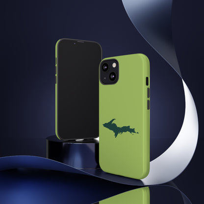 Michigan Upper Peninsula Tough Phone Case (Gooseberry Green w/ Green UP Outline) | Apple iPhone