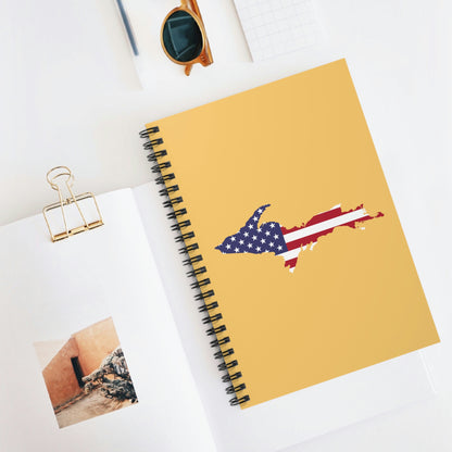 Michigan Upper Peninsula Spiral Notebook (w/ UP USA Flag Outline) | Citrine