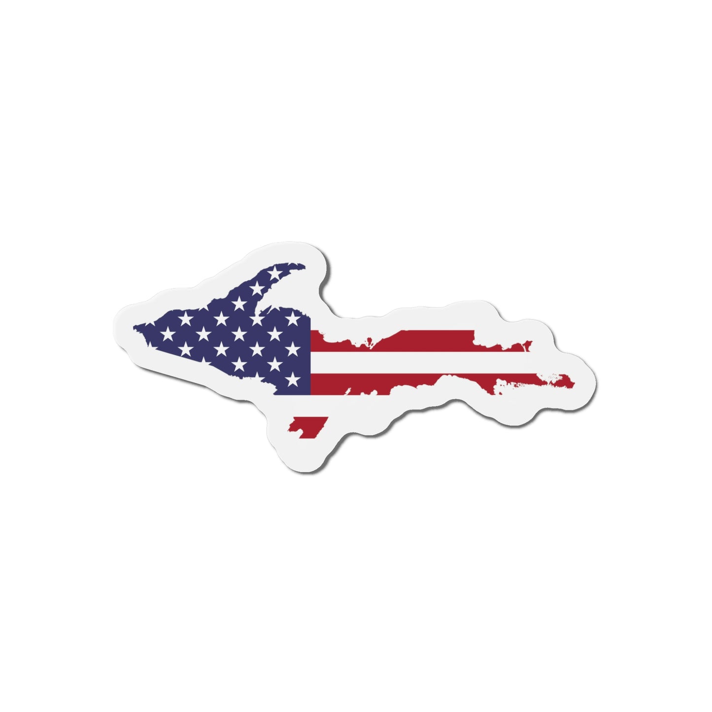 Michigan Upper Peninsula Kiss Cut Magnet (w/ UP USA Flag Outline)